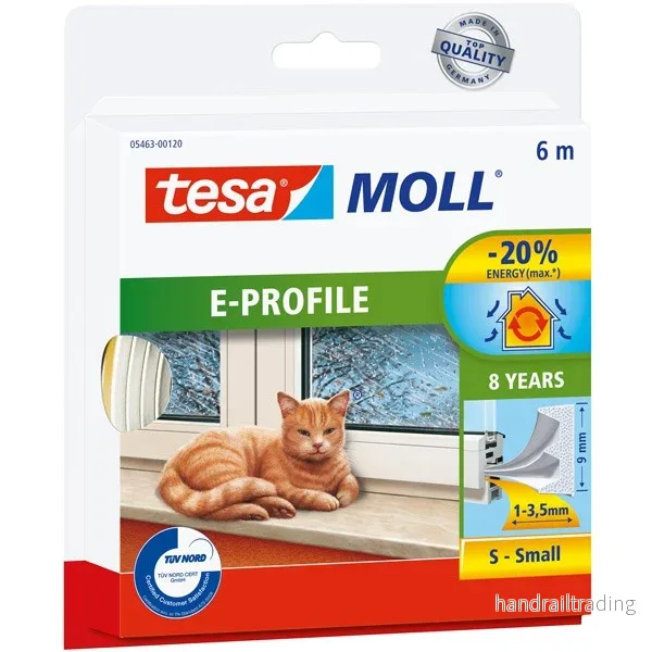 Tesa tätningslist e-profil 4 x 9 mm x 6 m vit Tesa tätningslist e-profil 4 x 9 mm x 6 m vit