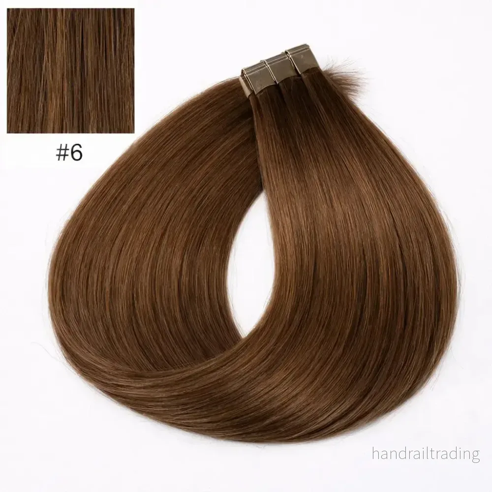 Tape-in löshår i äkta Remy – Dark Blonde #6, 60 cm - Bild 2