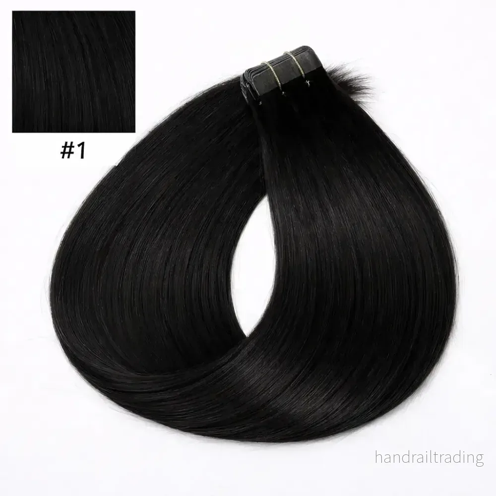 Tape-in löshår i äkta Remy – svart #1, 60 cm - Bild 2