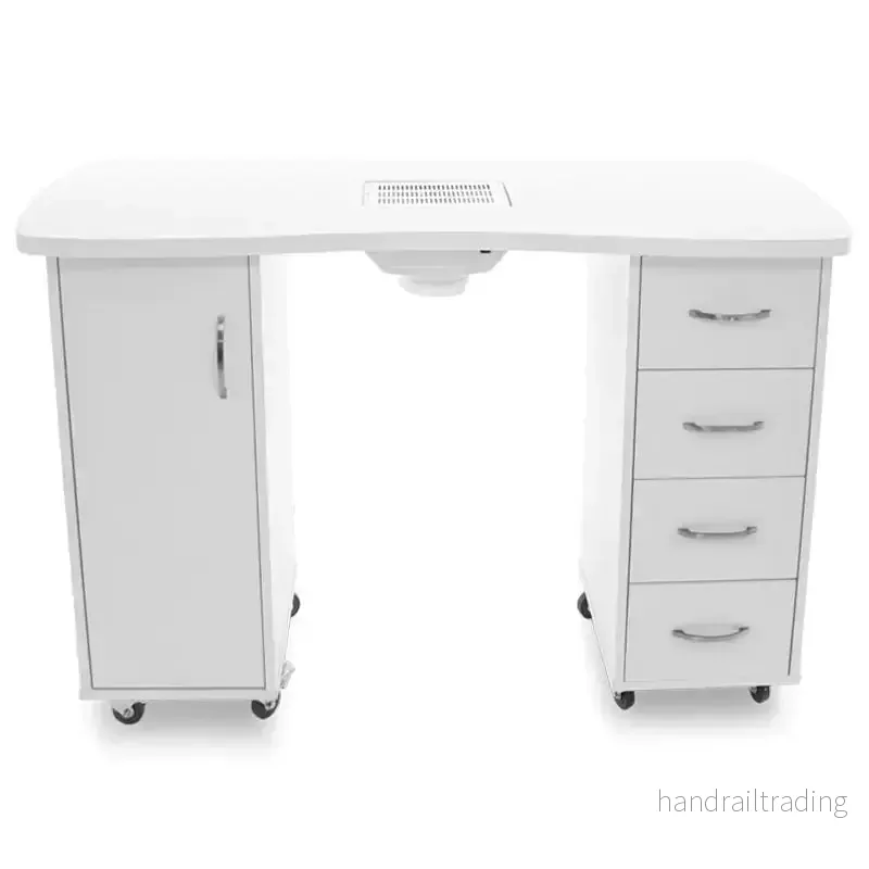 Desk 2027 white two cabinets with an absorber