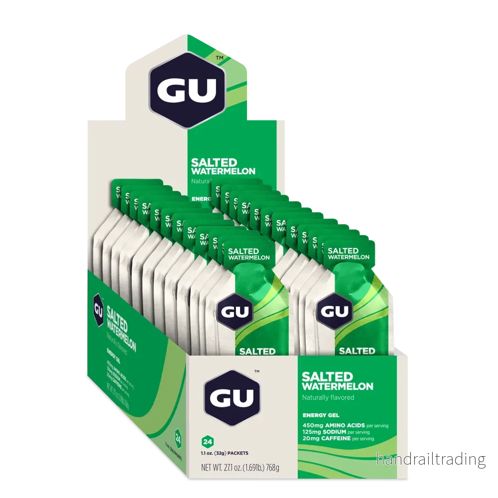 GU Energy Energigel saltad vattenmelon med koffein (24 x 32 g)