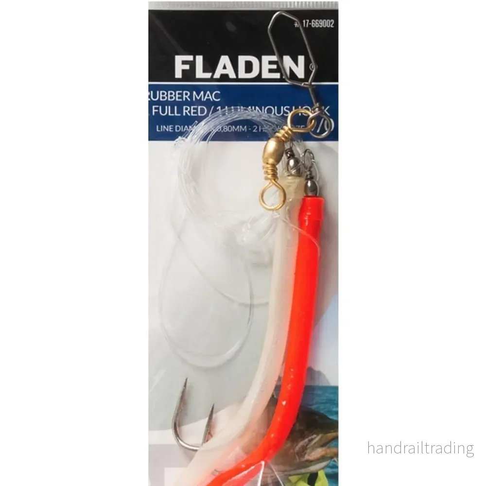 Rubber M 1 full redhook 12/0 and 1 luminous hook  2/0 saltwwater snap swivel 6/