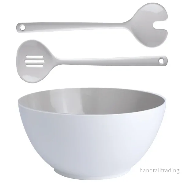 MB Harmony vit/beige sallads-skål inkl. bestick