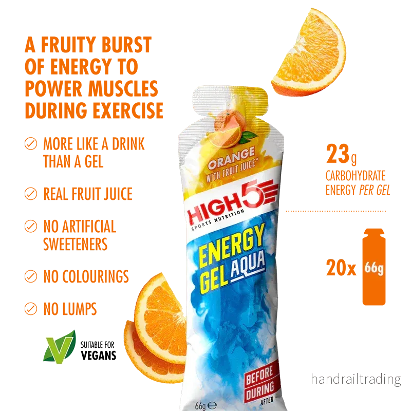 High5 Energigel Aqua Orange 66 g x 20 st. Datumvara - Bild 2