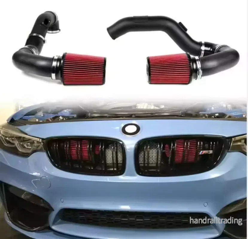 For 2015-2019 F80 M3 F82 M4 F87 M2 S55 Downpipe MIidpipe Oil Cooler Skid Plate Intercooler Front Mount Cold Air Intake Kit - Bild 3