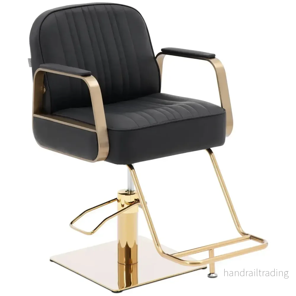 Frisörstol Svart & Guld