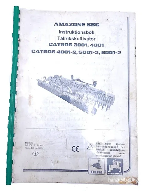 BEG Instruktionsbok AMAZONE BBG Tallrikskultivator (butik 27)