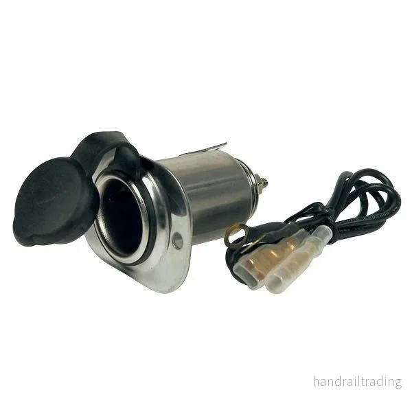 12V Uttag för inbyggnad, RF stål 12V Uttag för inbyggnad, RF stål