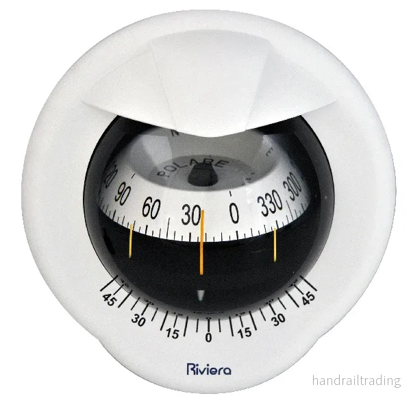 Riviera kompass POLARE BP1 – 80mm, skottmont. vit/vit ros