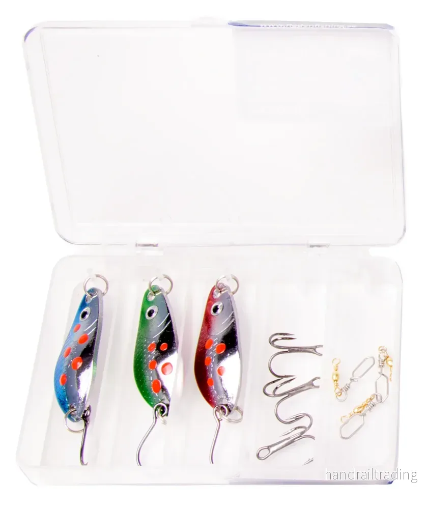Fishy spoon 10g 3pcs swivels and hooks metal