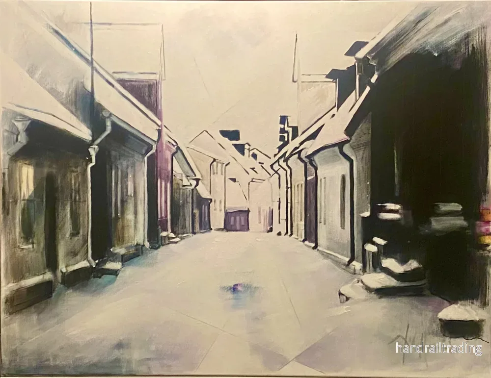 Dick Hansson – Trappgatan som partitur, acrylmålning