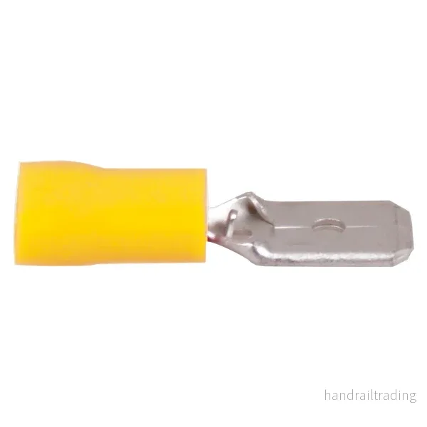 Flatstiftskontakt hane gul 6.4×0,8 mm 10stk Flatstiftskontakt hane gul 6.4×0,8 mm 10stk