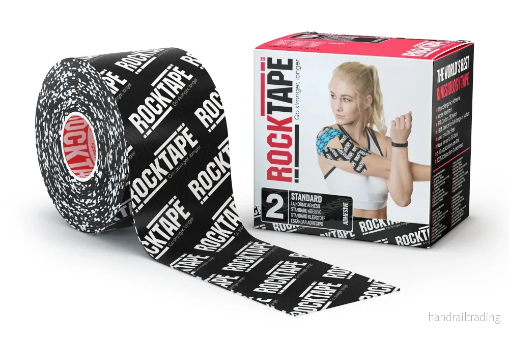 RockTape Kinesiologitejp 5cm x 5m Logotyp Svart