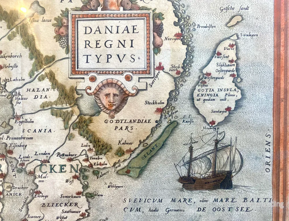 Abraham Ortelius - Antique handcolored map, Daniae Regni Typus - Bild 2