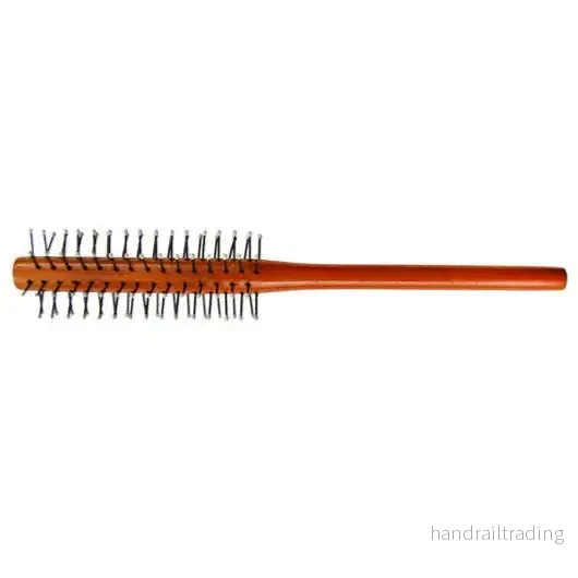 Liten rund träborste med smalt handtag Liten rund träborste med smalt handtag