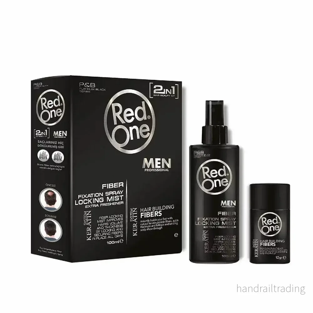 RedOne hårfiberset – svart, 12 g + fixeringsspray 100 ml
