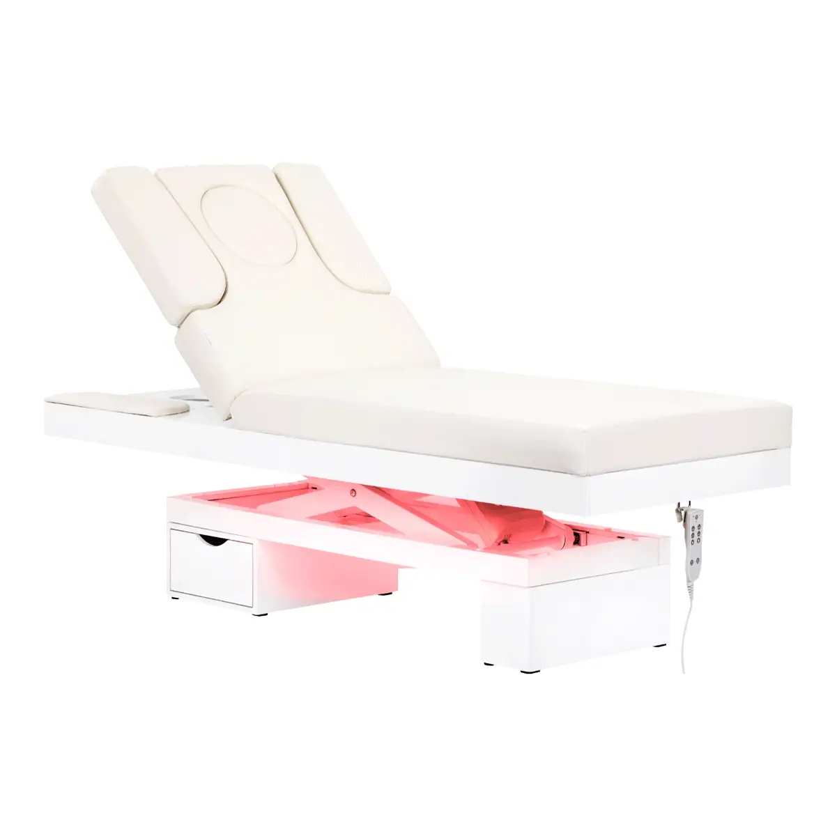 Spa cosmetic bed azzurro glowing white heated