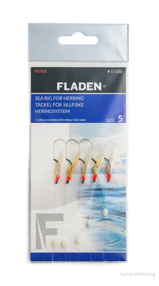 Sea rig Herring 5 circle hooks real fish skin
