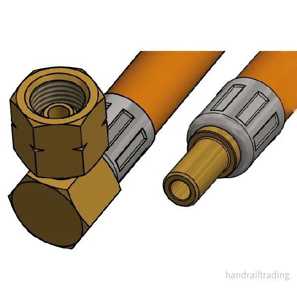 Gasolslang 80cm med 1/4″ vinklad koppling + Ø8mm rör