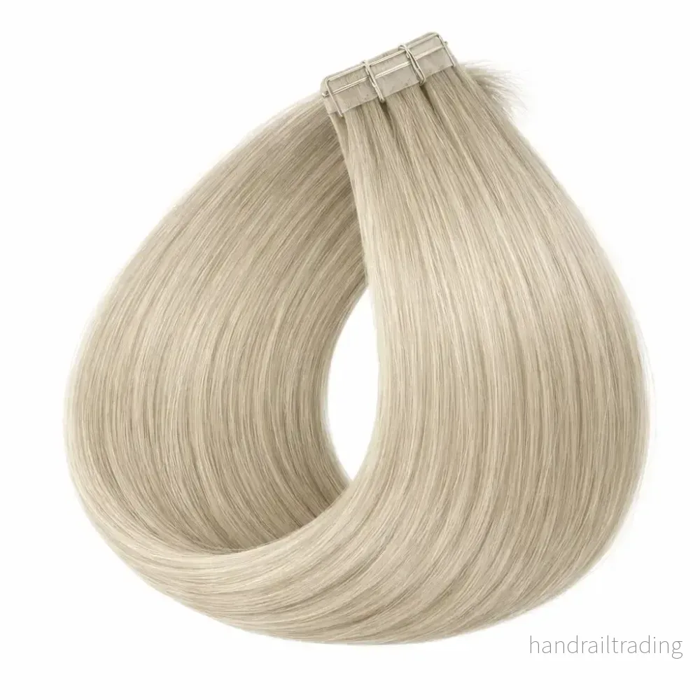 Tape-in-löshår 60 cm – remy double drawn, beige ash blonde 9.0–9.1