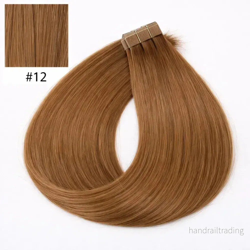 Tape-in löshår i äkta Remy – Extra Light Blonde #12, 60 cm - Bild 2