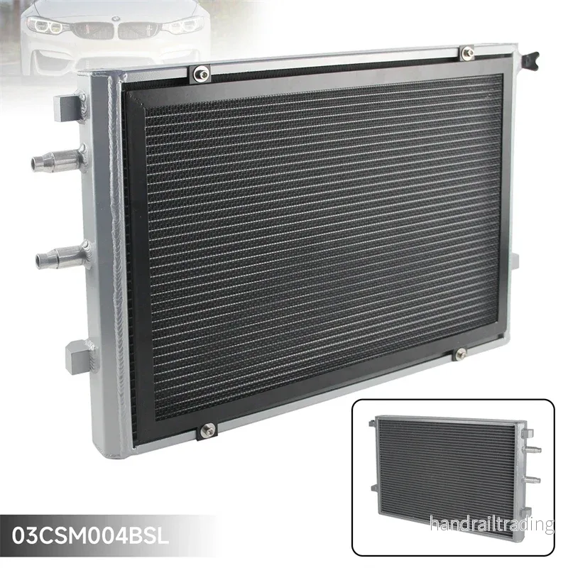 Front Mount Heat Exchanger Radiator For 15-19 BMW M2C M3 M4 F80 F82 F87 S55 3.0L + Cover Competition Black/Silver