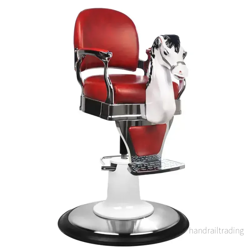 children’s barber chair, maroon horse children’s barber chair, maroon horse