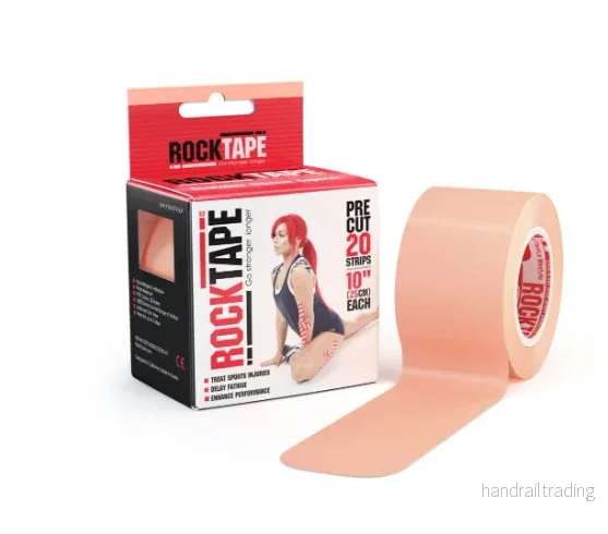 RockTape Kinesiologitejp 5 cm × 5 m Beige i 20 cm-förklippta remsor