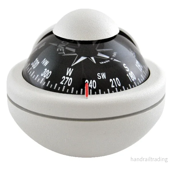 Riviera kompass COMET BC2 48mm – ljusgrå med svart ros