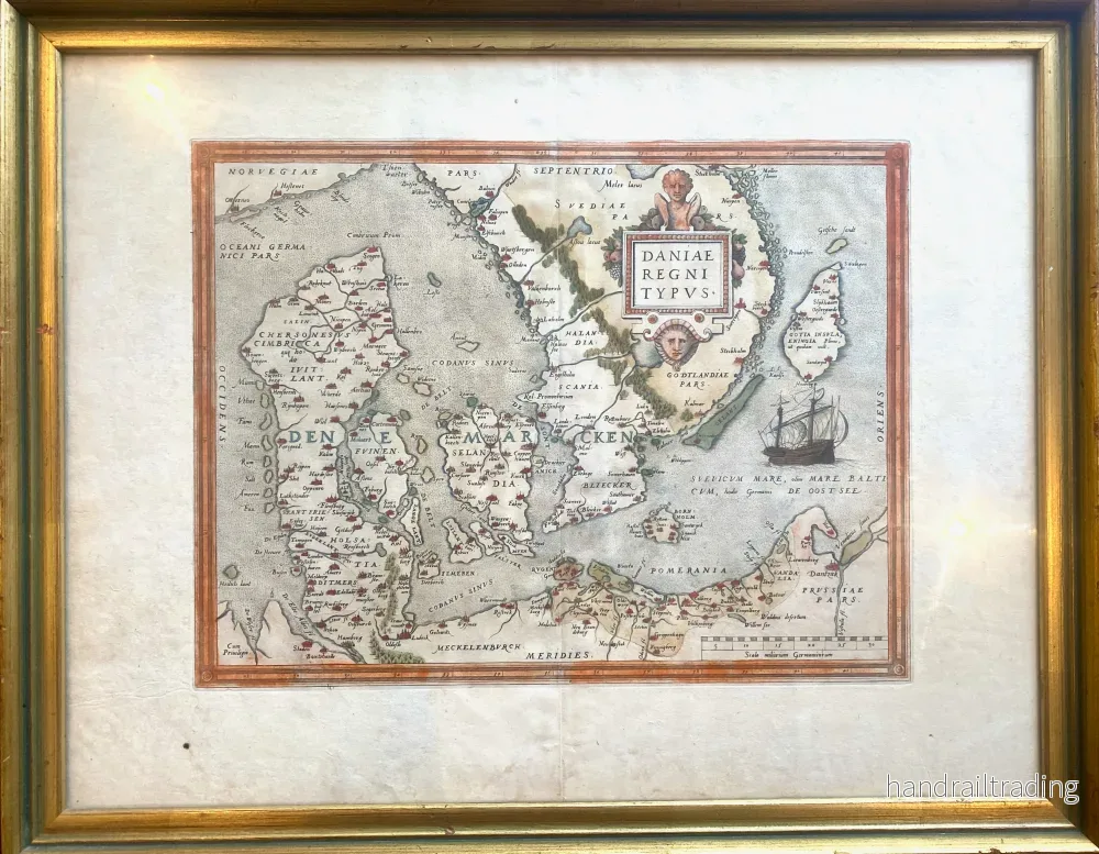 Abraham Ortelius – Antique handcolored map, Daniae Regni Typus