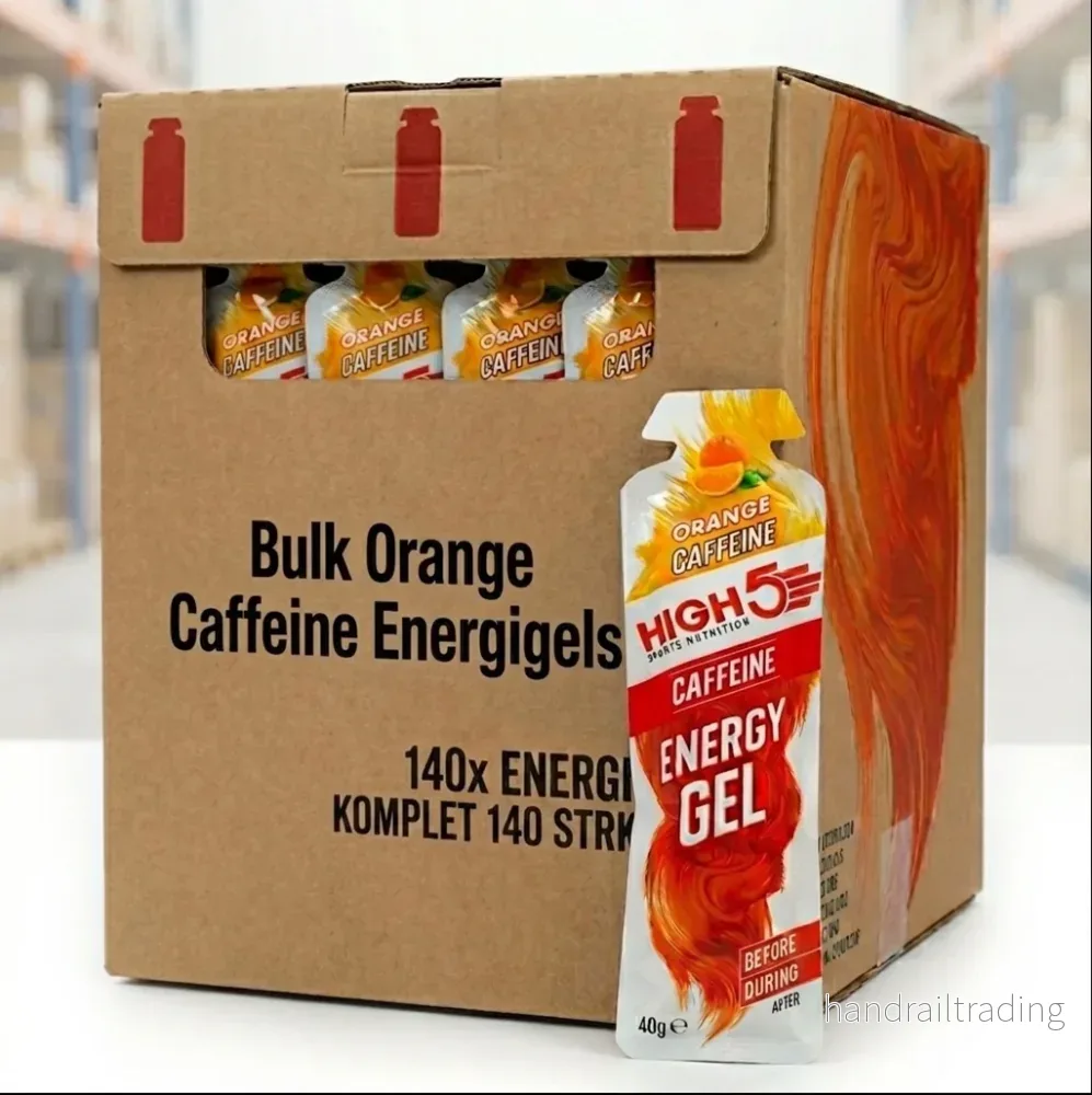 High5 Energigel Apelsin Koffein 40 g x 140 st. DATUMVAROR låda High5 Energigel Apelsin Koffein 40 g x 140 st. DATUMVAROR låda