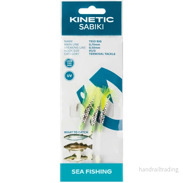 Kinetisk Sabiki Trio tafs makrill/torsk, grön flash