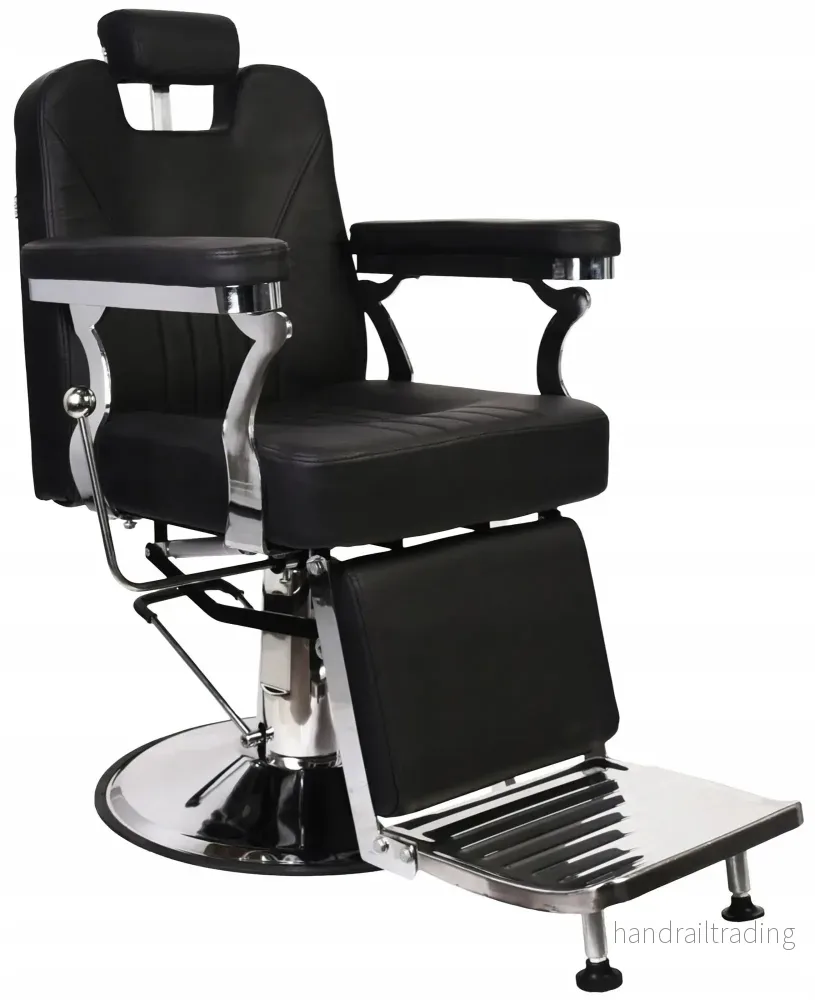 Klassisk Barberarstol i Svart Läder Klassisk Barberarstol i Svart Läder