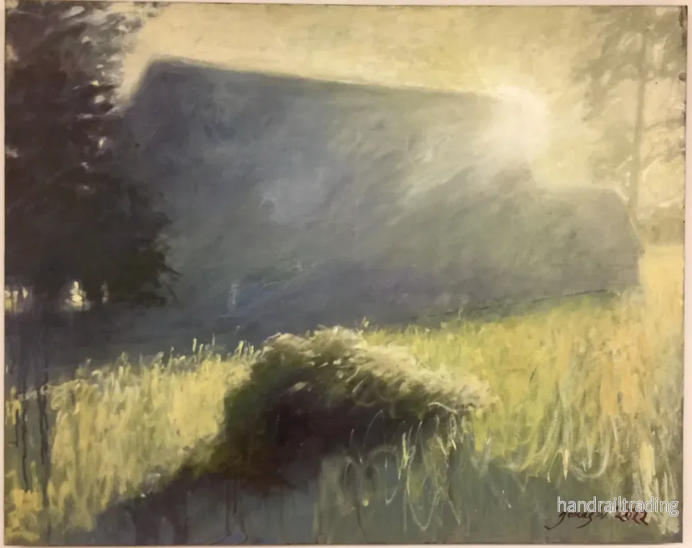 Jonas Wickman - Bakom lagårn (Behind the barn), oil on canvas