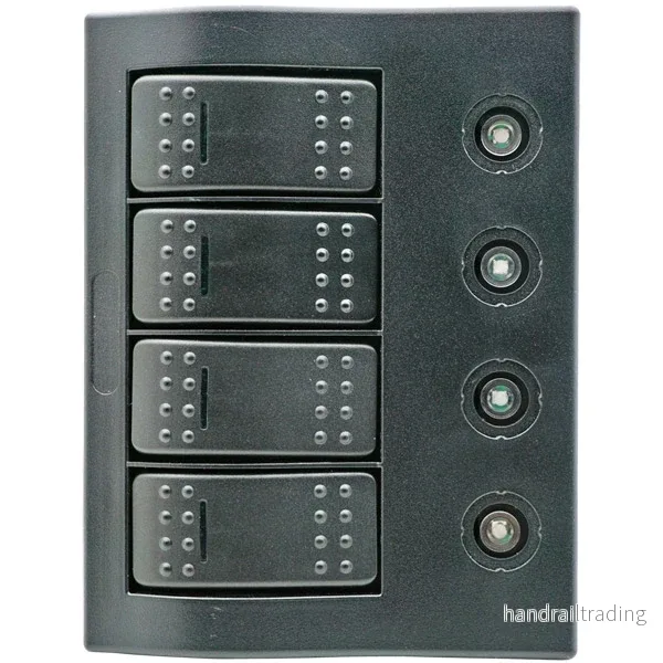 1852 Elektrisk panel med automatsäkringar, LED, 3 strömbrytare + 1 (på