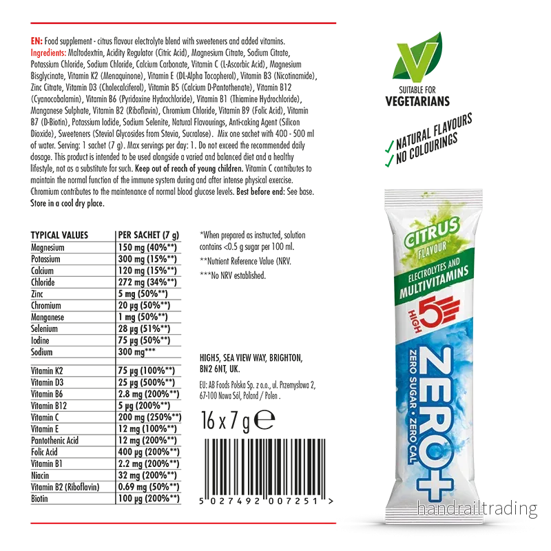 HIGH5 ZERO+ Multivitamin Elektrolyttabletter Citrus 16 × 9 g - Bild 2