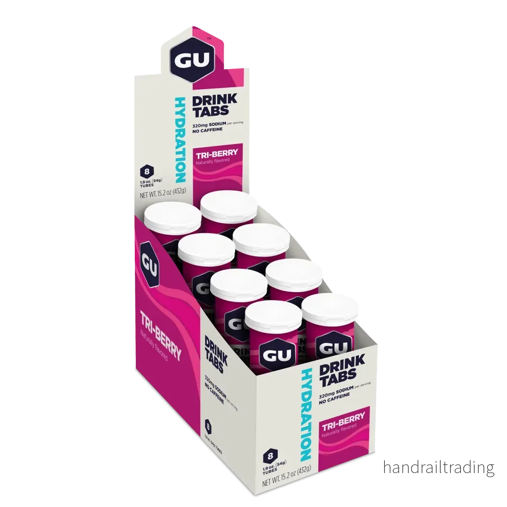 GU Energy Elektrolyttabletter Tri-Berry (8 x 56 g) Kort datum