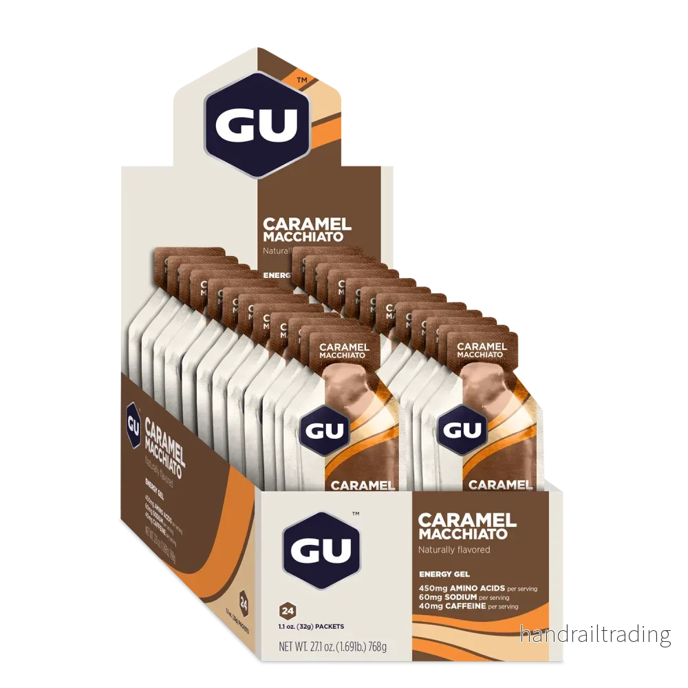 GU Energy Energigel Caramel Macchiato med koffein (24 x 32g)