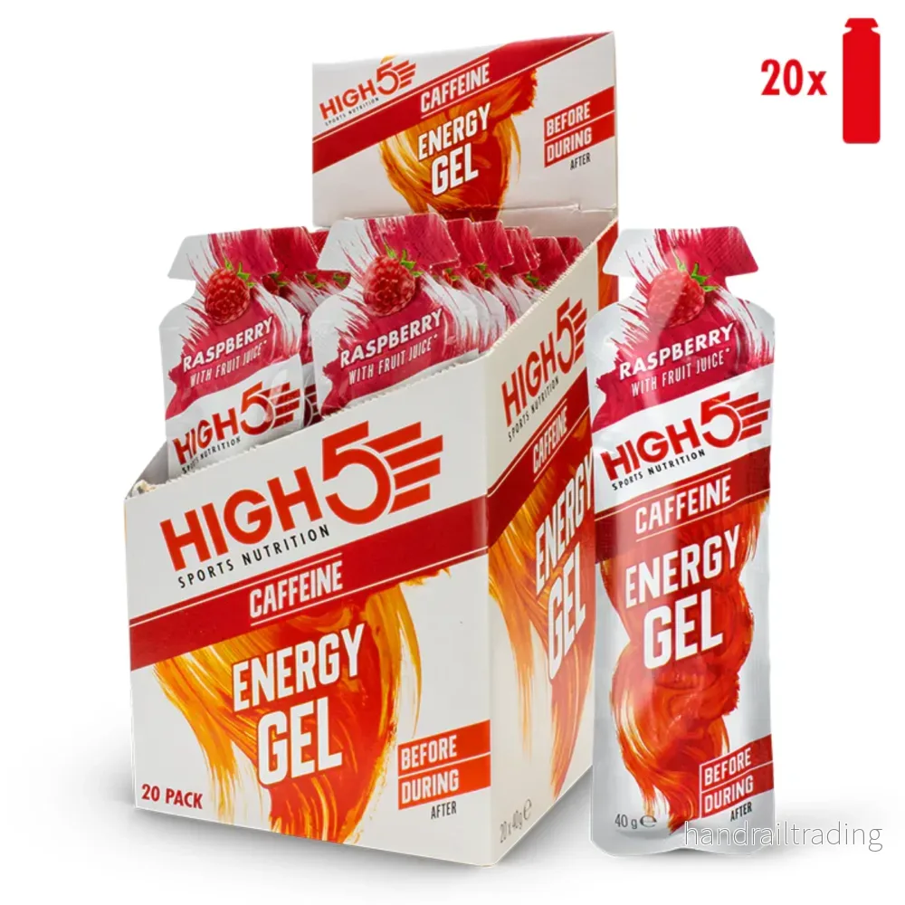High5 Energy Gel Koffein Hallon (20x40g) High5 Energy Gel Koffein Hallon (20x40g)