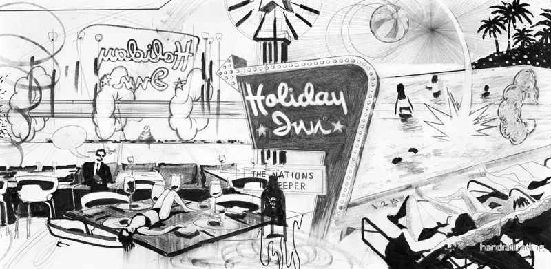 Joakim Allgulander – Holiday Inn, lithograph Joakim Allgulander – Holiday Inn, lithograph
