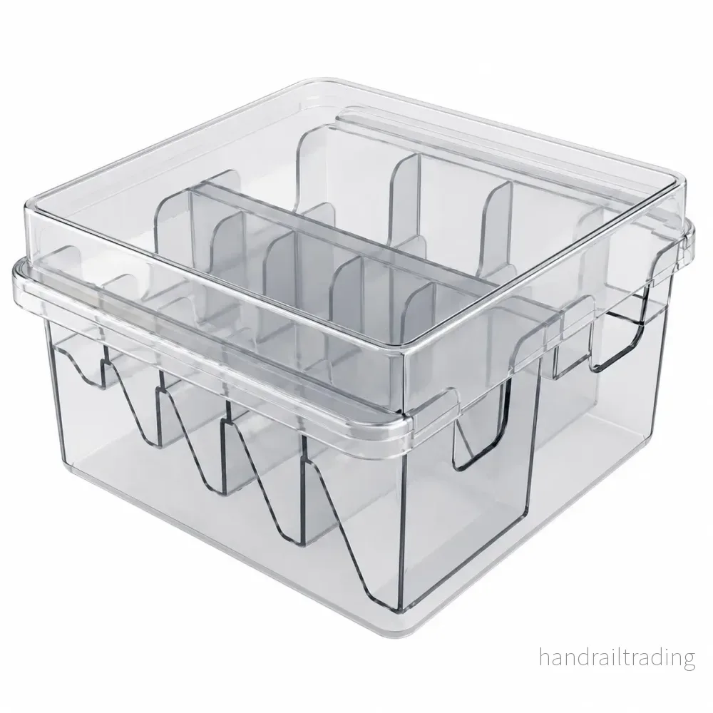 Transparent verktygsbox med fack Transparent verktygsbox med fack