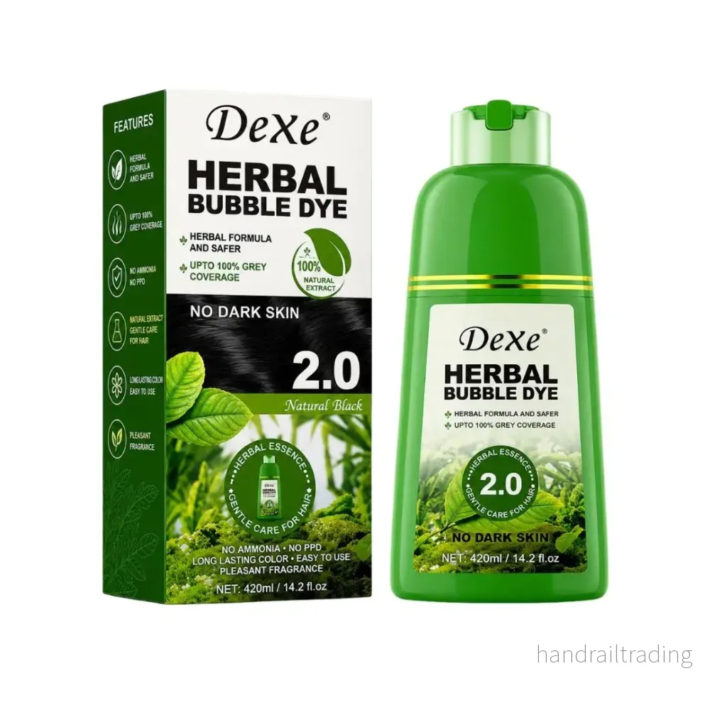 Dexe herbal bubble dye 2.0 natural black – färgschampo 420 ml