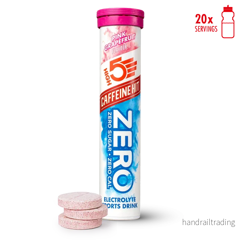 High5 Elektrolyttabletter ZERO Pink Grapefruit Caffeine Hit (20 tabletter) – kort datum
