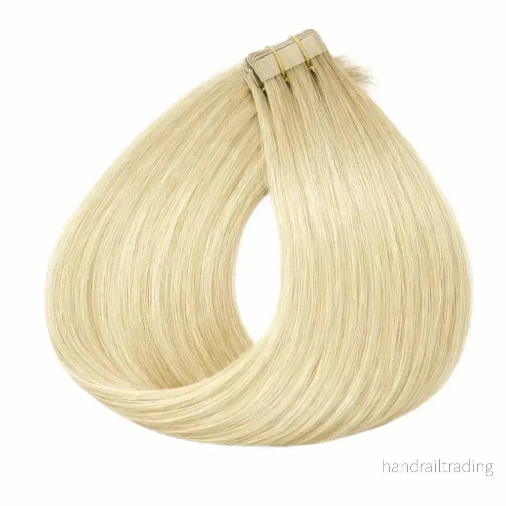 Tape-in-löshår 60 cm – remy double drawn, light beige blonde 9.0–10.0