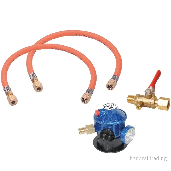 Reduceringsventilset till läckagetest, 2 slangar och 1 stoppkran Reduceringsventilset till läckagetest, 2 slangar och 1 stoppkran