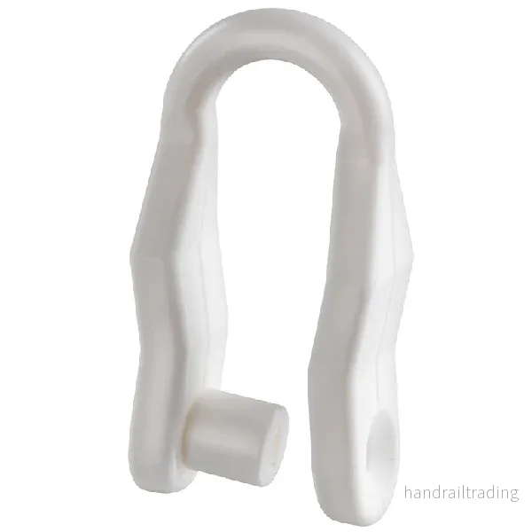 Schackel vit nylon med skruv Ø8 mm Schackel vit nylon med skruv Ø8 mm