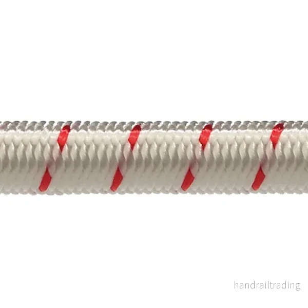 Robline elastisk lina 6 mm Vit/Röd 100 m