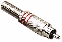 0200-M-REDH Rca Male Plug-Nickel Plated