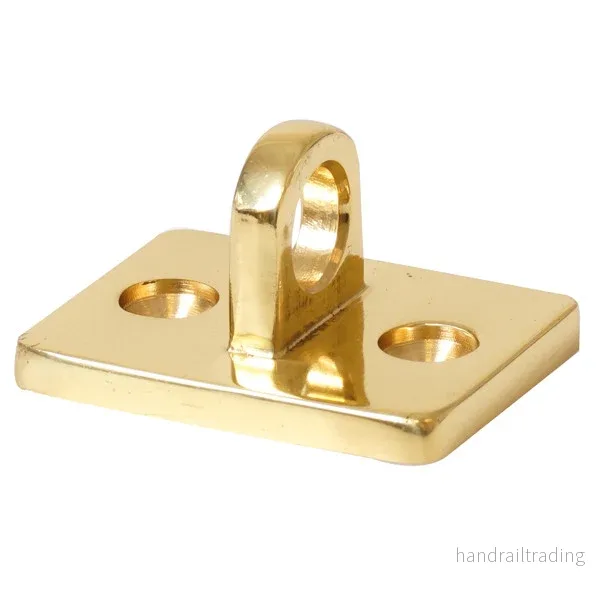 Räckesväggfäste mässing med öga, höjd 22mm Räckesväggfäste mässing med öga, höjd 22mm