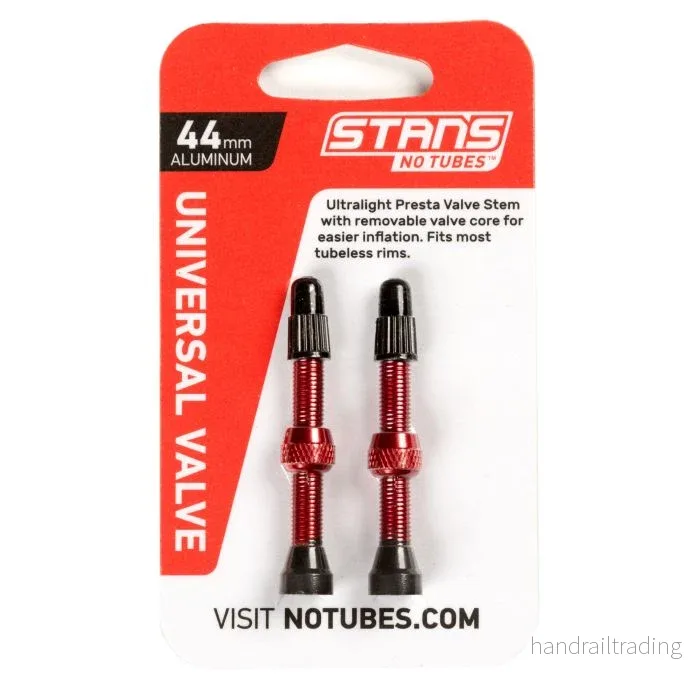 Stan's Tubeless ventilsats ALU presta 44 mm (röd)